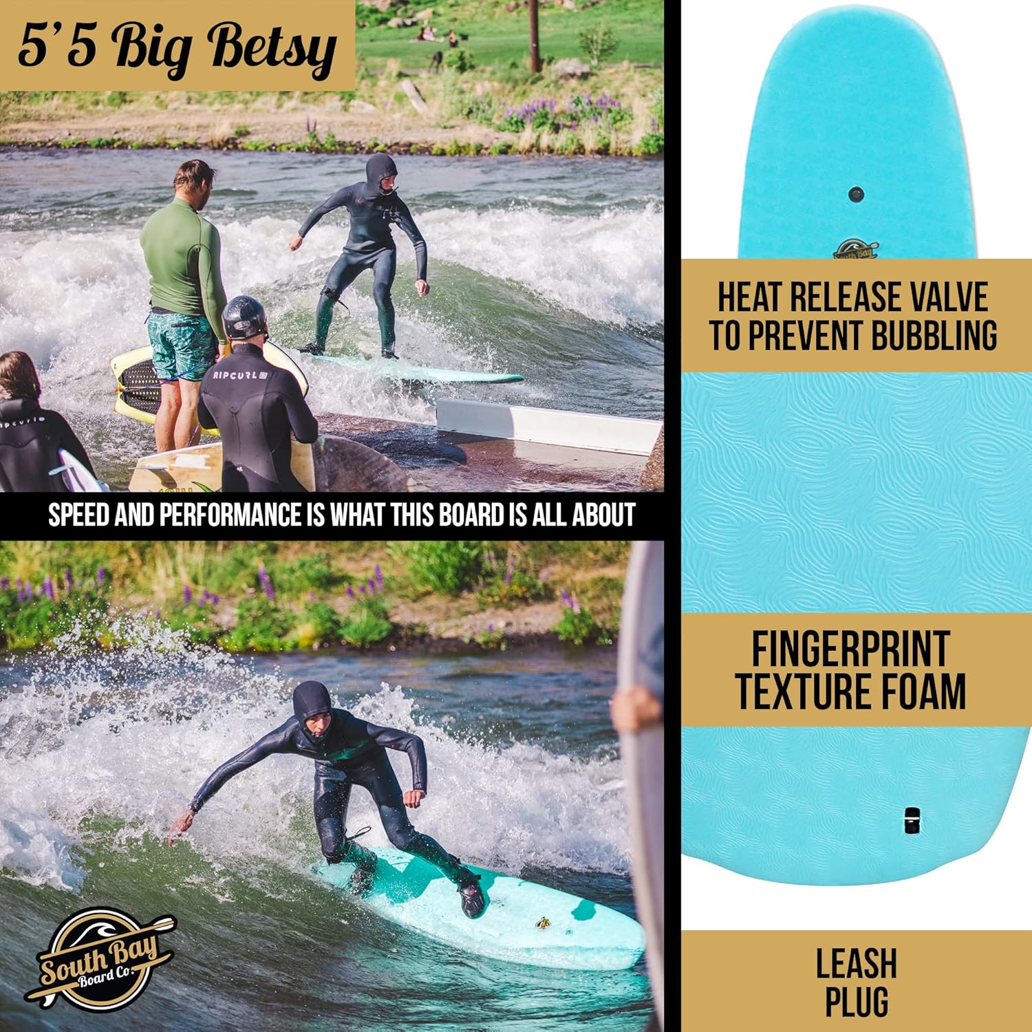 SOUTHBAYBOARDCO Big Betsy Hybrid Surfboard 5′,5″ - Image 3