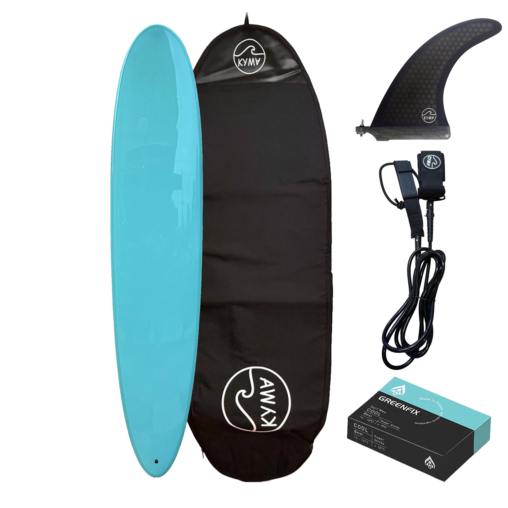 KYMA Surfboard Longboard ABS Tech // Blue - Surfboard Package