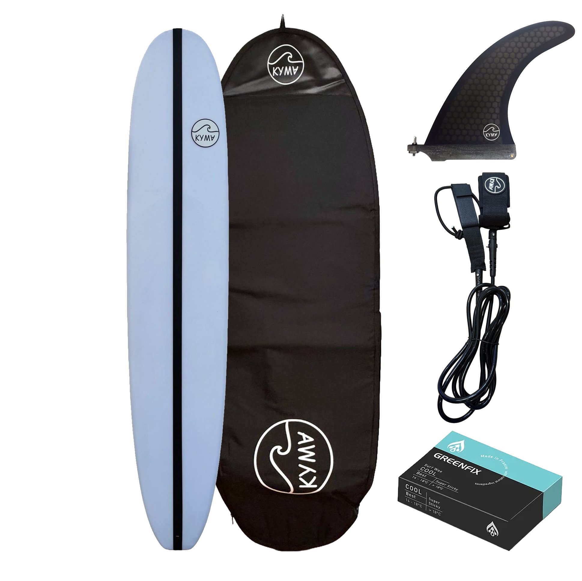 KYMA Atlas Longboard // Checkers - Surfboard Package